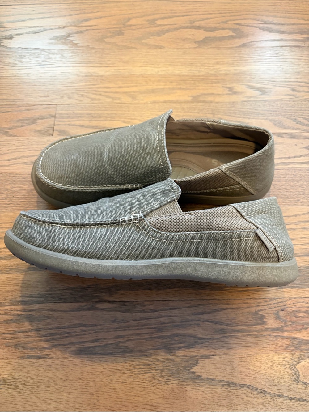 CROCS Men’s Tan Canvas slip-ons